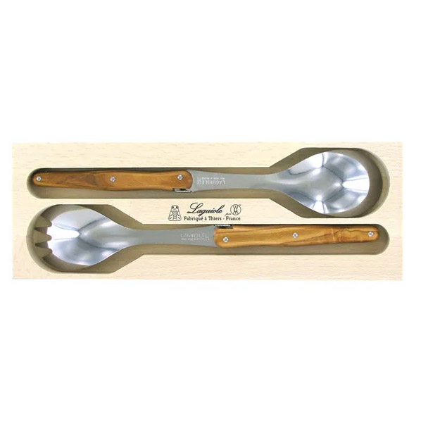 Laguiole Salad Set Olive Wood